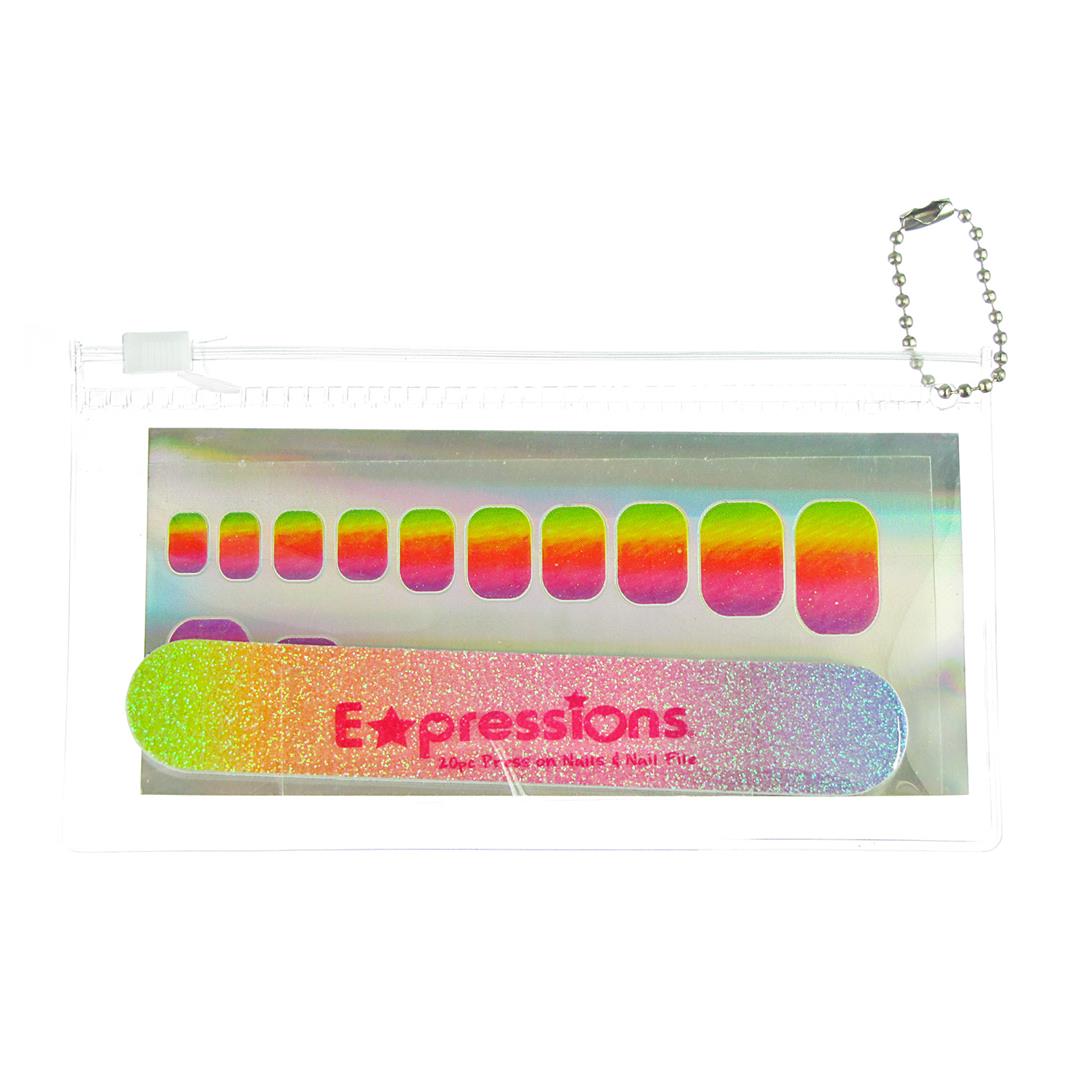 Expressions Rainbow Nail Stickers and File Sets