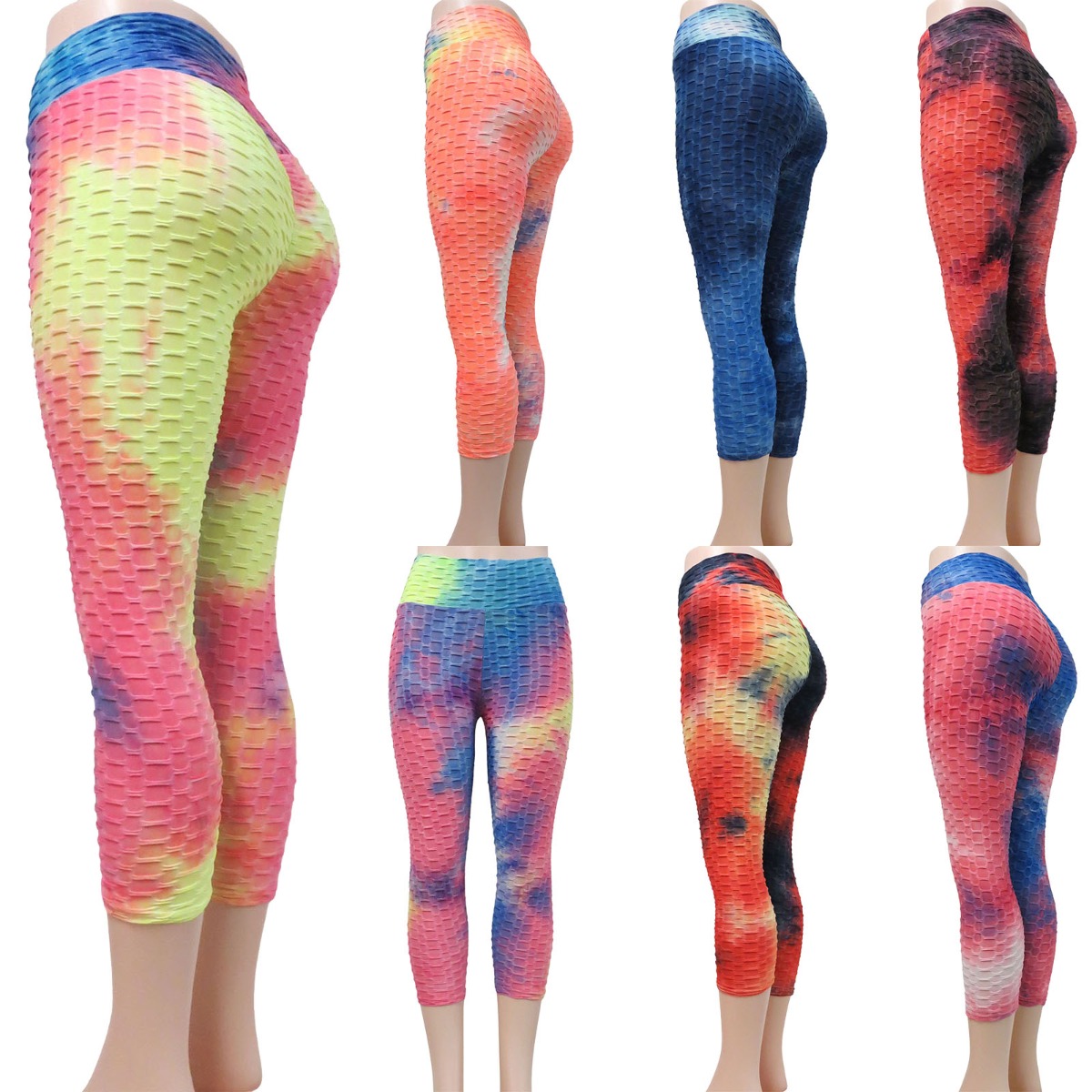 Buy Women Anti Cellulite Gym Waffle Leggings, High Waist Yoga Pants Bubble  Textured, Scrunch/Ruched Butt Lift Running Tights Online at desertcartINDIA