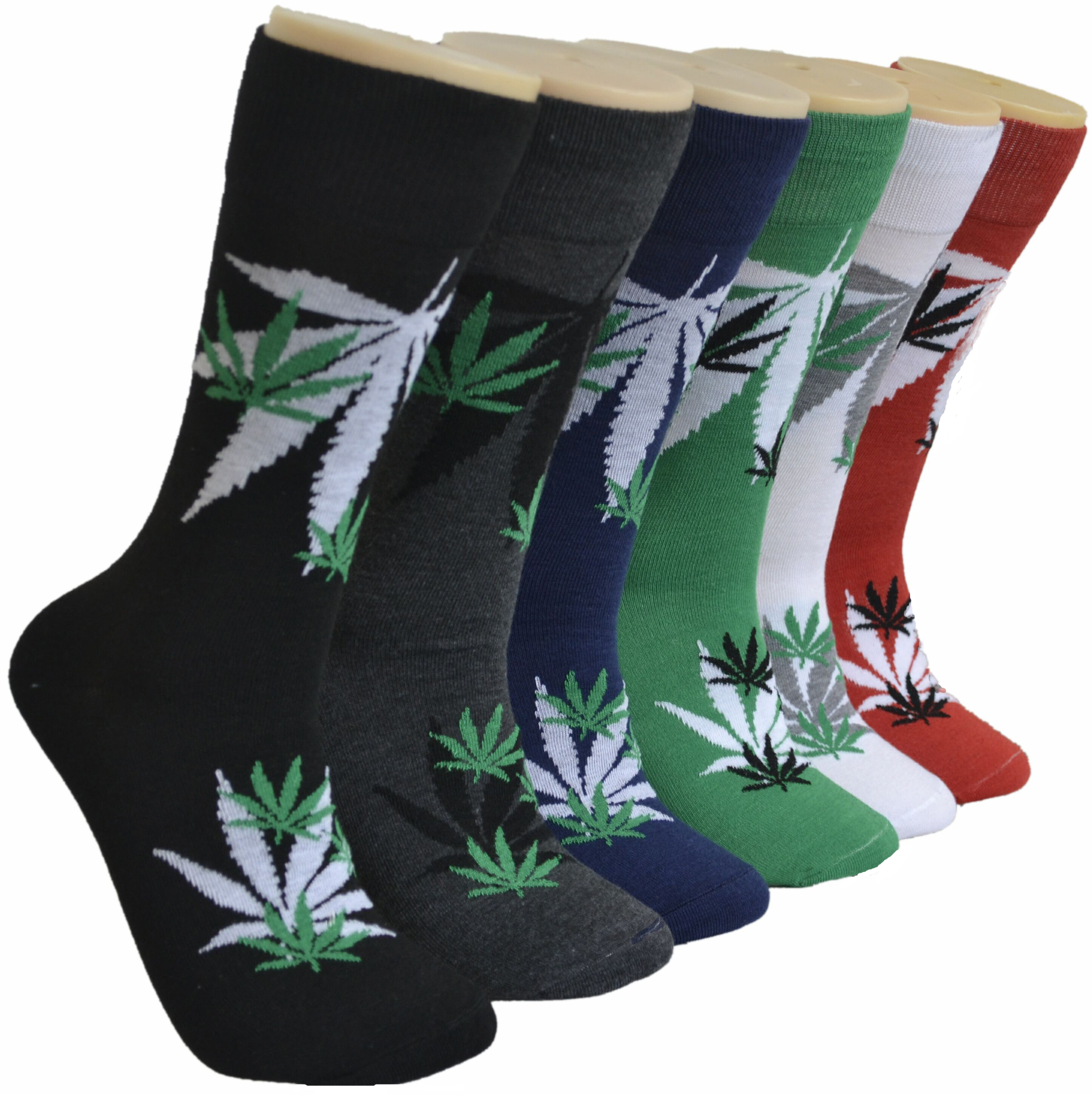 Men's Novelty Crew SOCKS - Marijuana Print - Size 10-13