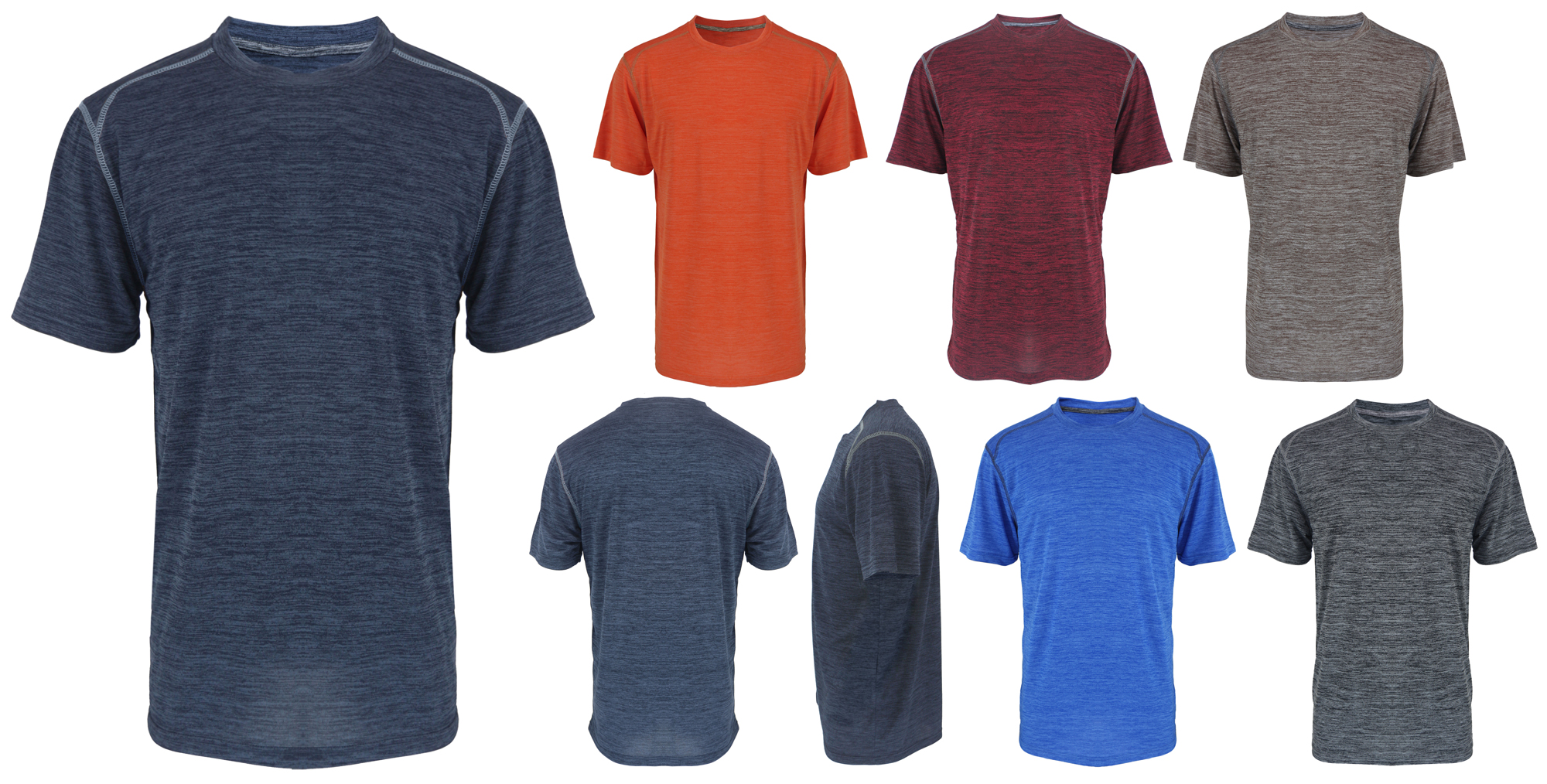 Men's Performance Melange Crew Neck T-SHIRTs - Choose Your Color(s)