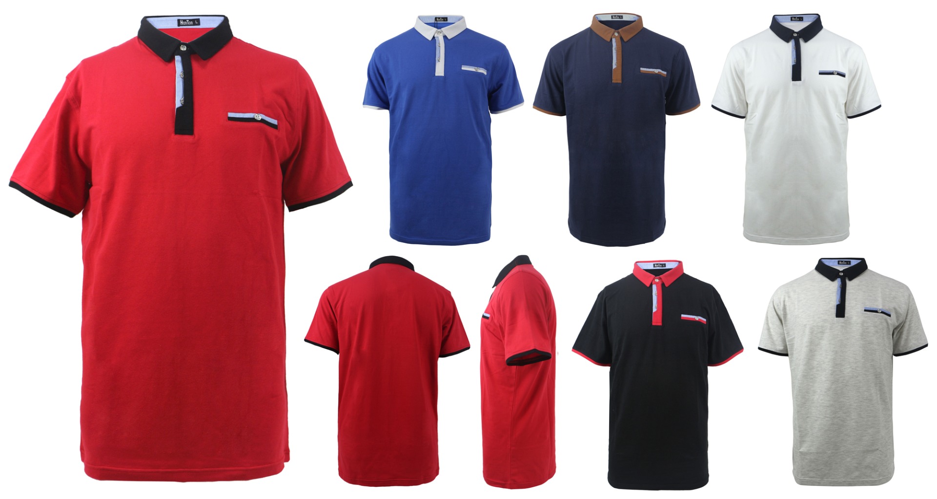 Men's Active POLO SHIRTs - Solid Colors - Sizes Small-2X