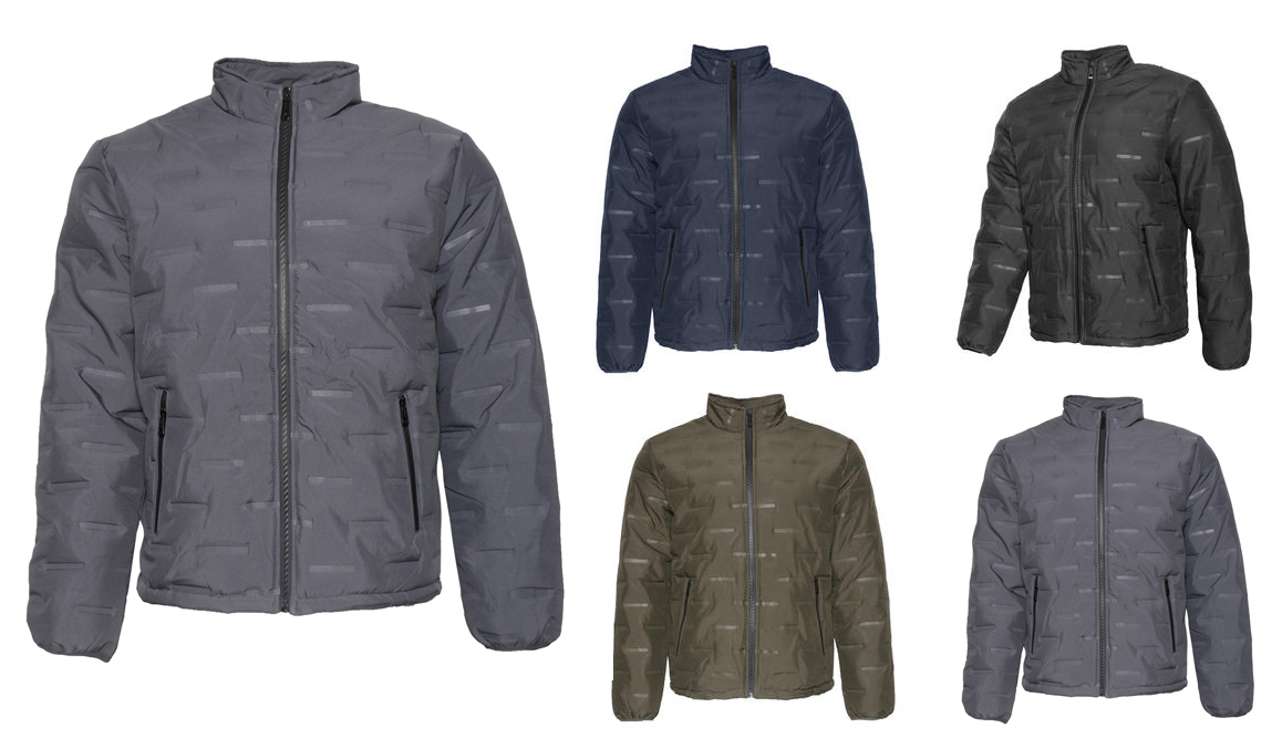 Men's Puffer Down Winter Stretch Jackets w/ Woven Pattern - Choose Your Color(s)