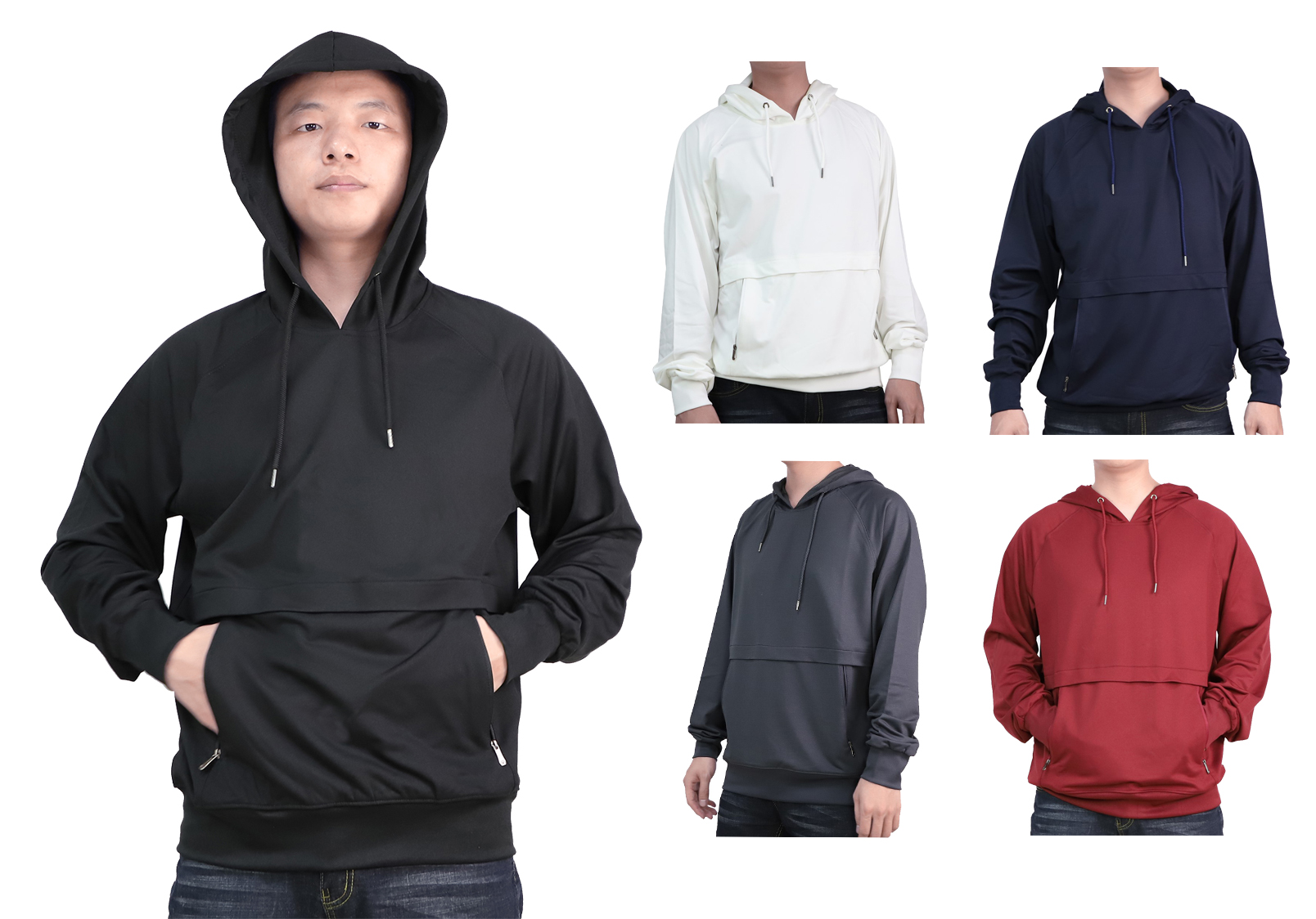 Men's Lightweight Pullover Hoodies - Choose Your Color(s)