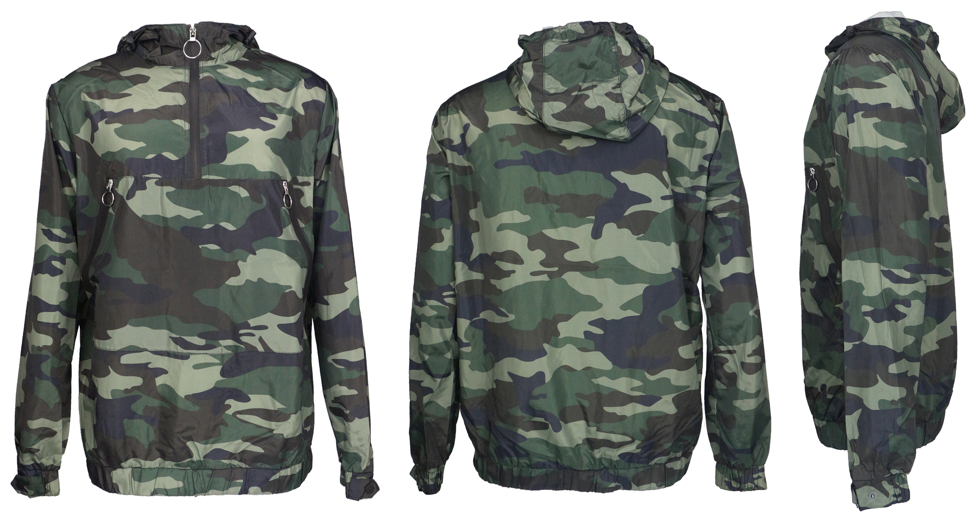 Men's Slim Fit Camouflage Waterproof Pullover Jackets