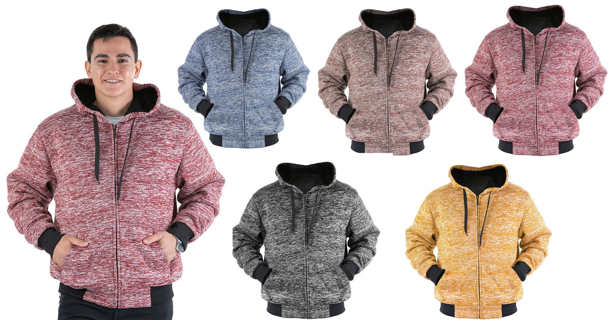 Men's Heathered Fleece Hooded SWEATSHIRTs - Choose Your Color(s) - Sizes Small-2XL