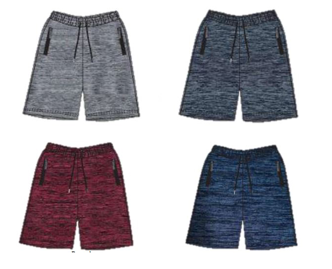 Men's Fleece Heathered Basketball SHORTS w/ Elastic Drawstring Waistband - Choose Your Color(s)