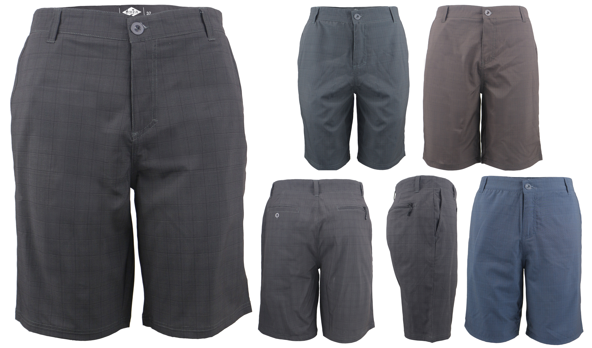 Men's Hybrid Wet/Dry SHORTS w/ 4-Way Stretch - Choose Your Plaid Color(s)