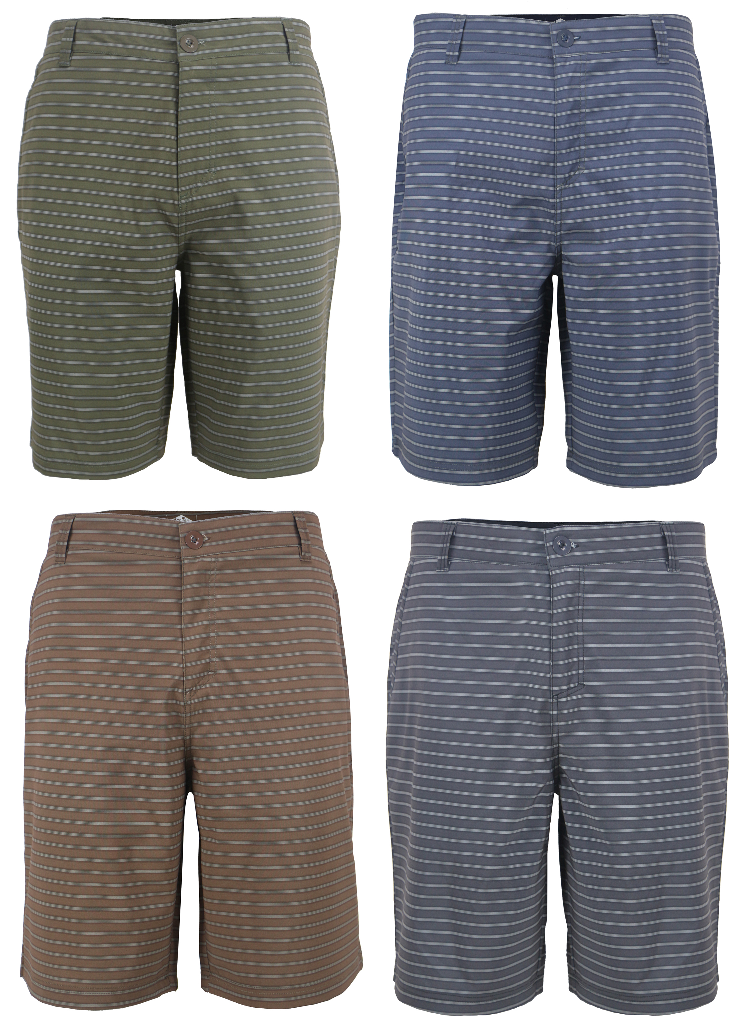 ''Men's 21'''' Amphibian SHORTS w/ Front Side Pockets - Striped Prints - Sizes 30-40''