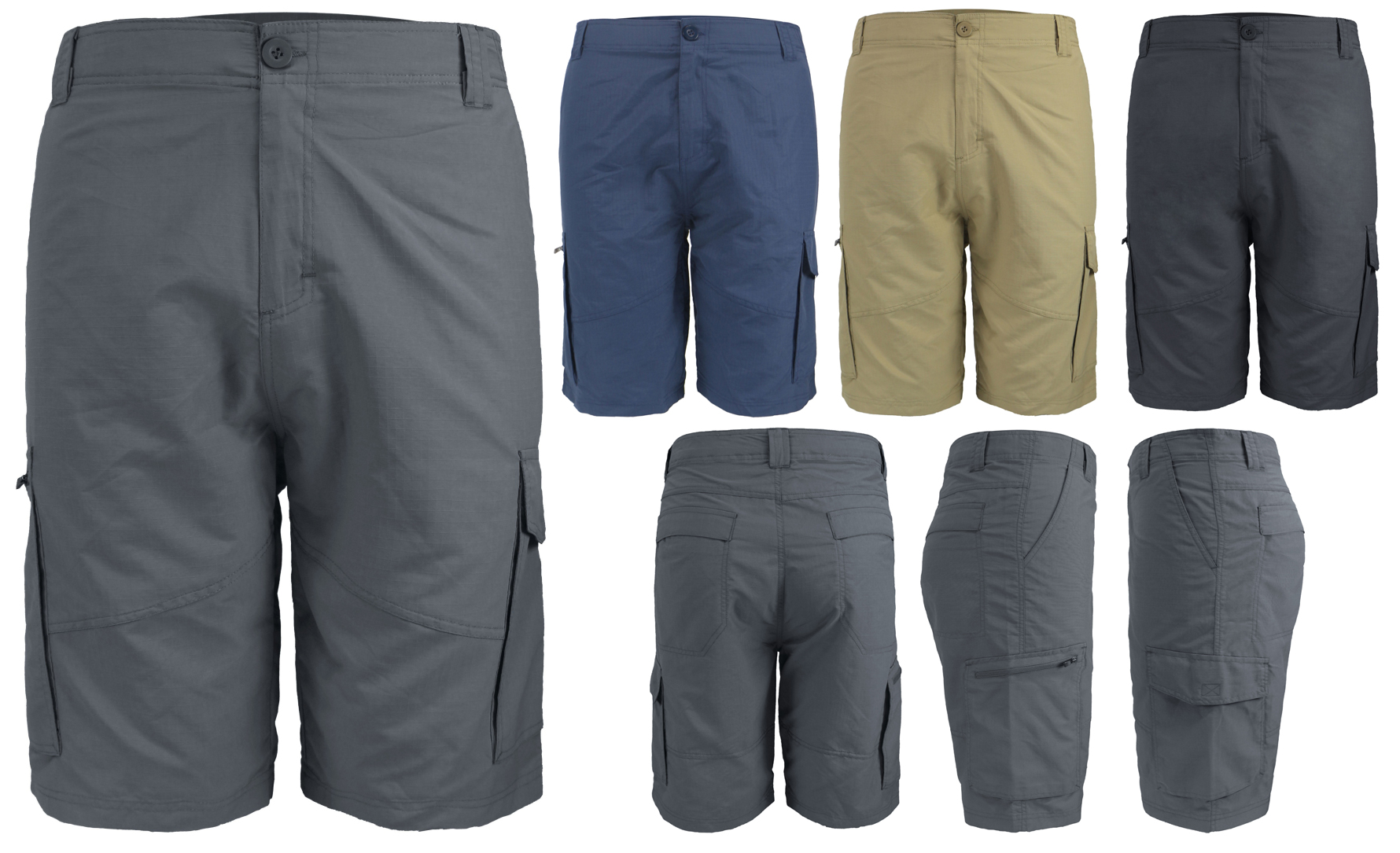 Men's Ripstop 100% Nylon CARGO SHORTS - Choose Your Color(s)