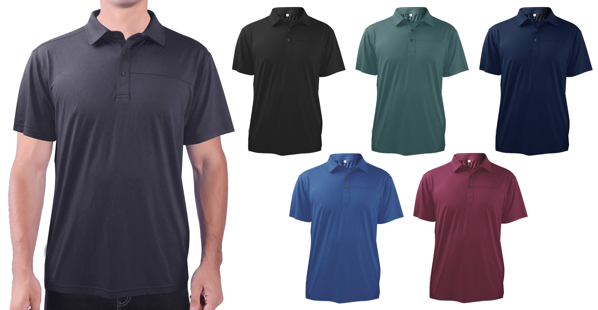 Men's Jacquard Mesh Polo T-SHIRTs - Choose Your Color(s)