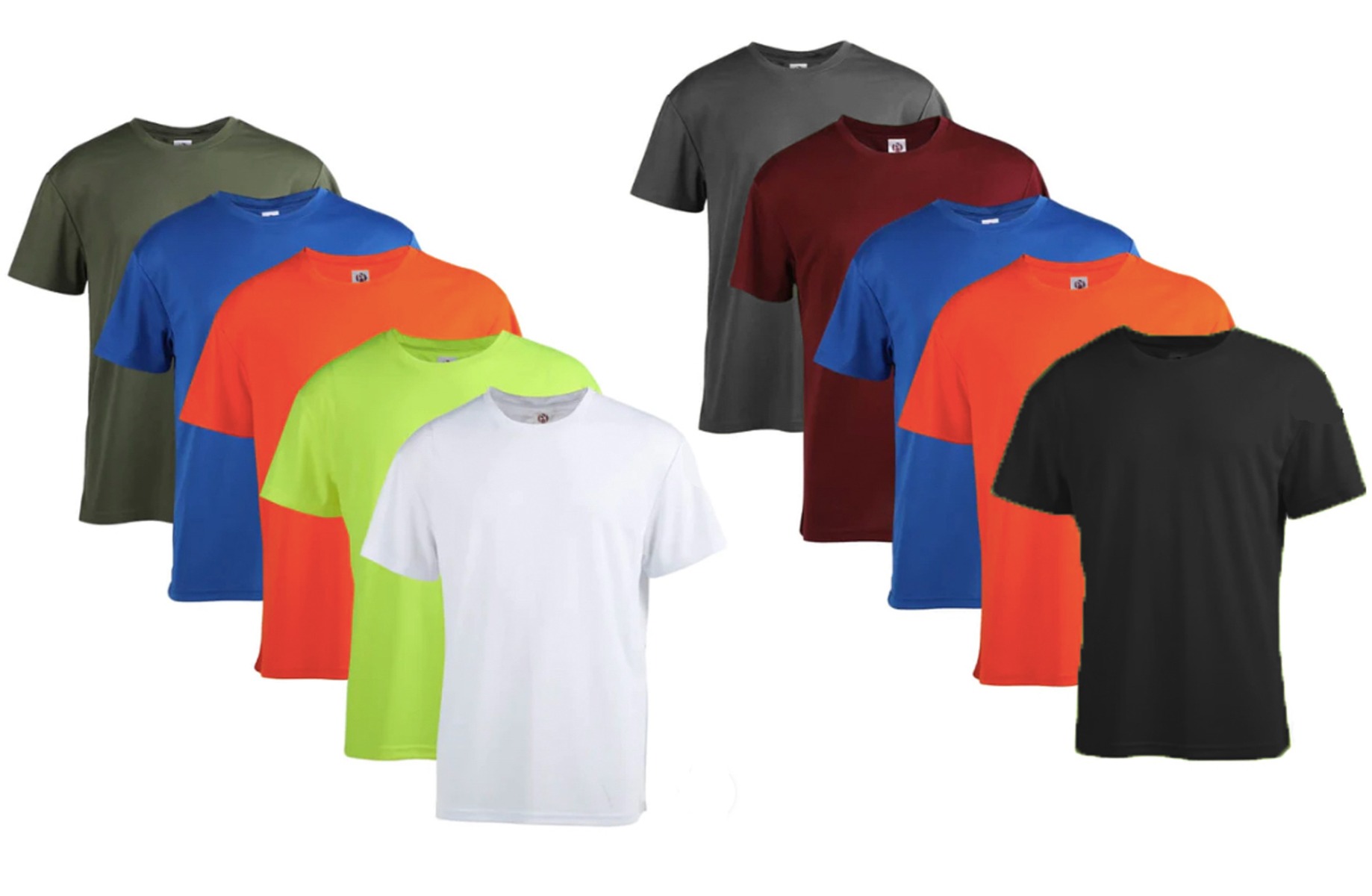 Men's Short-Sleeve Performance T-SHIRTs w/ Poly Jacquard Mesh Detail - Choice Your Color(s) & Size(s