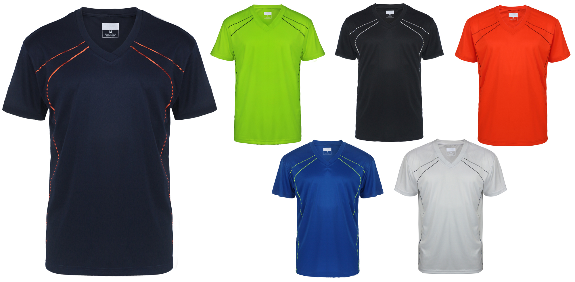 Men's V-Neck Performance Sport T-SHIRTs - Choose Your Color(s)