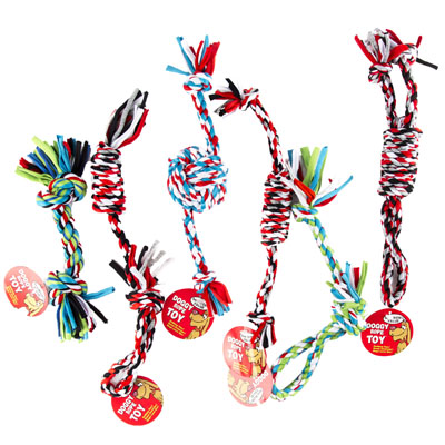 Dog TOY Rope Chews 6 Assorted/multi-colors In Pdq #14068hang Tag