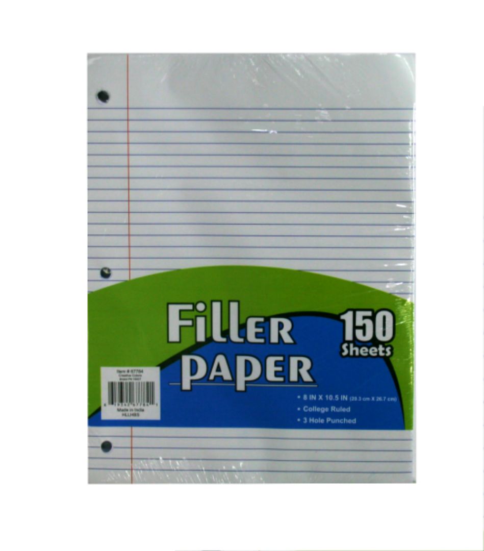 Filler Paper 150 SHEETS College Ruled