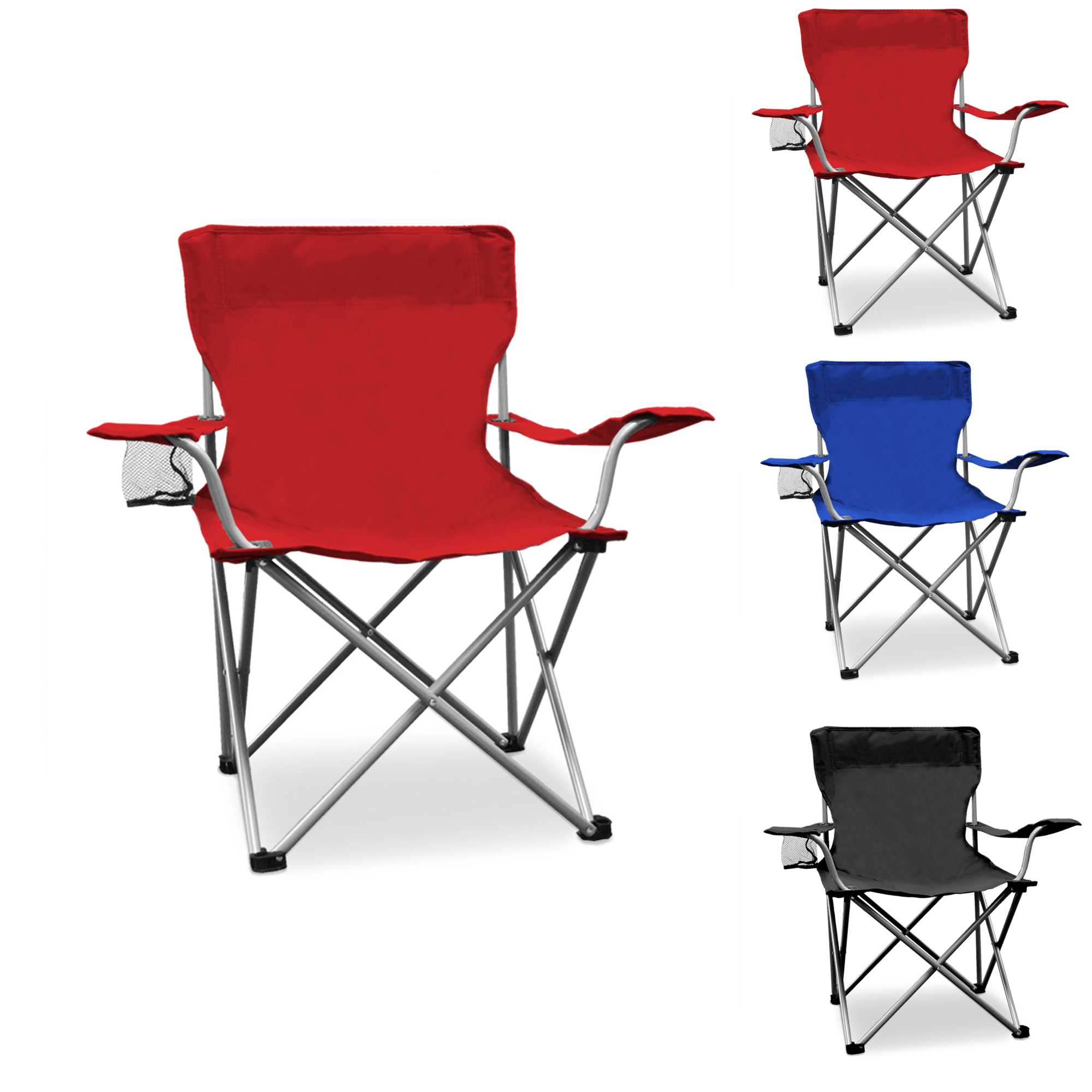 Portable Tailgate Chairs w/ Armrests & Cup Holder - Choose Your Color(s)