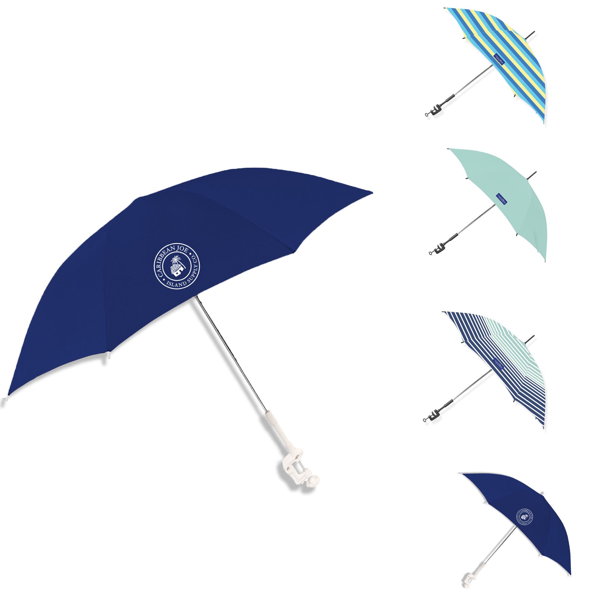 ''48'''' Caribbean Joe Clamp-On Beach UMBRELLA w/ UV protection''