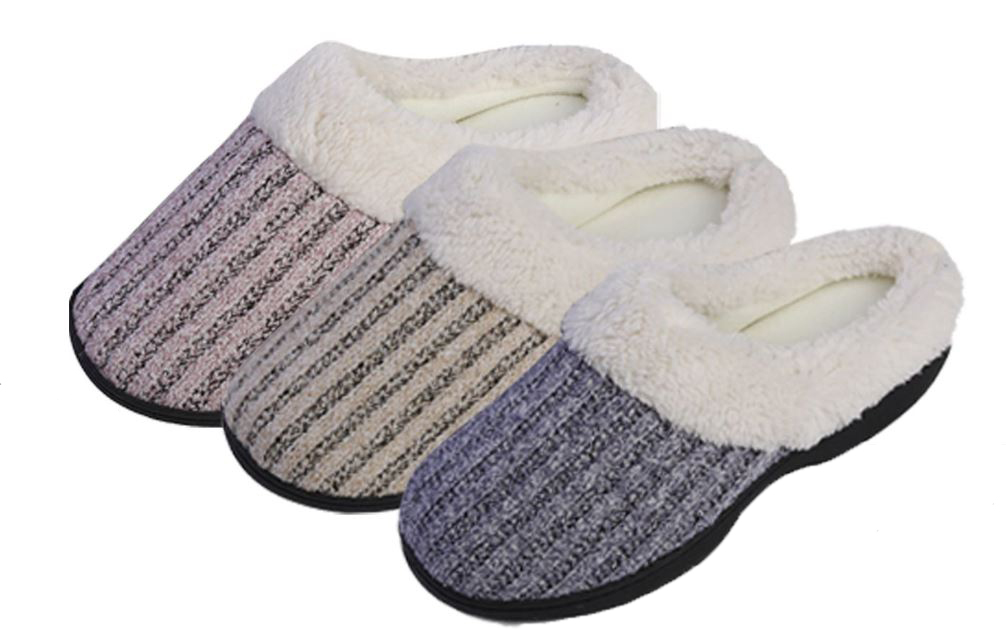 Women's Chenille CLOG Bedroom Slippers w/ Sherpa Trim & Soft Footbed - Choose Your Size(s)