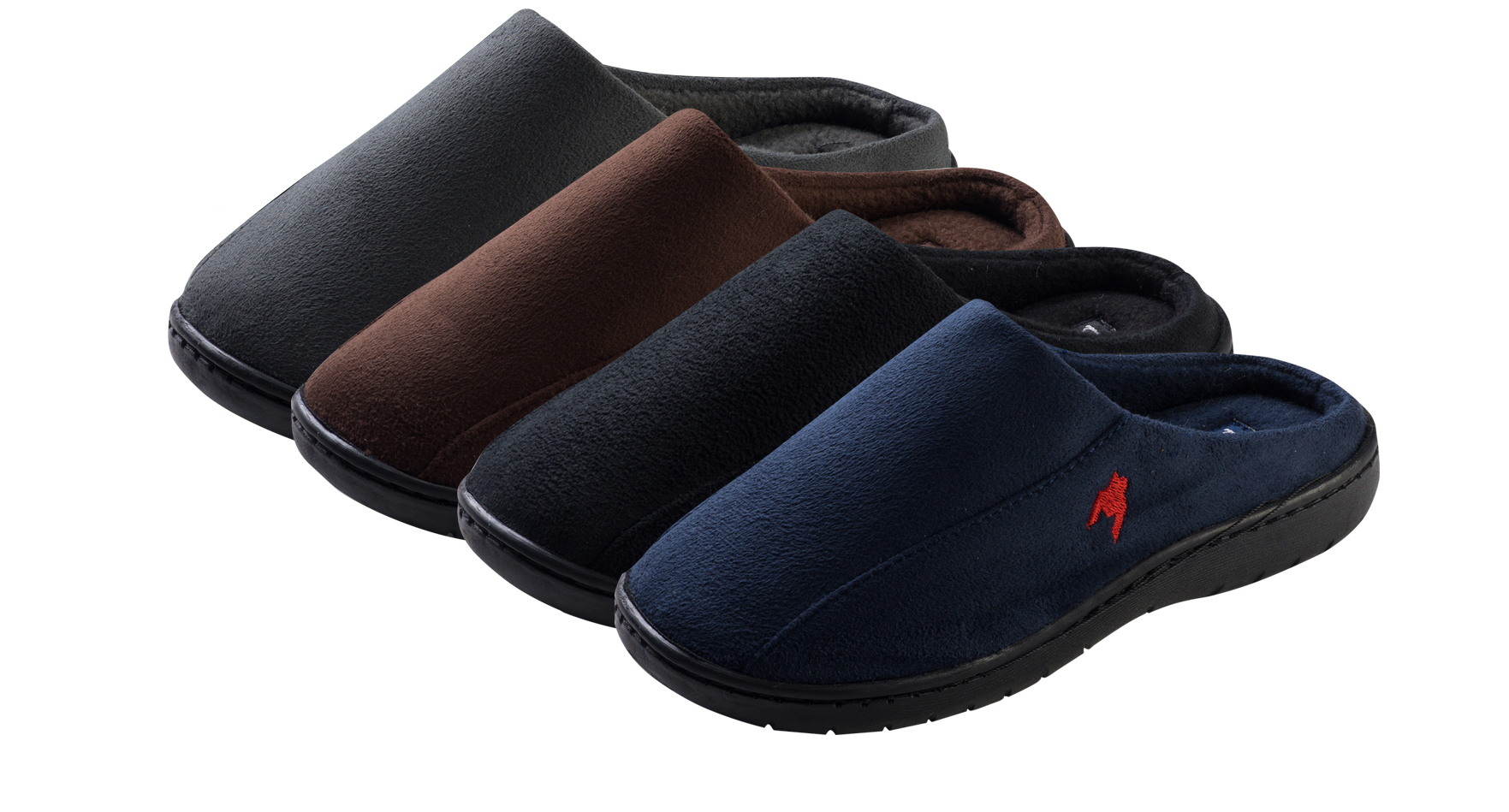 Boy's Bedroom Suede SLIPPERS w/ Side Stitching - Assorted Colors - Sizes Small-XL