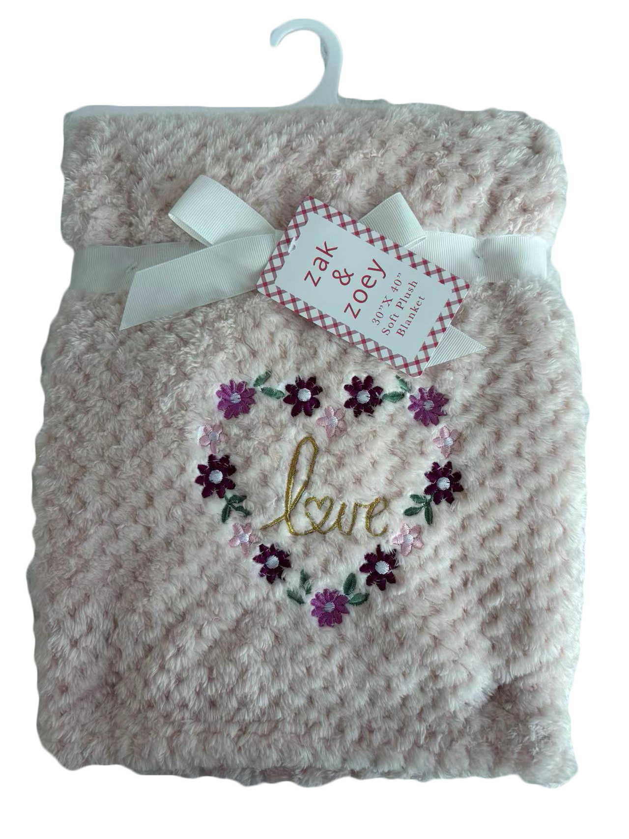 ''30'''' x 40'''' Embroidered Applique BABY Blankets - Love Heart Print''