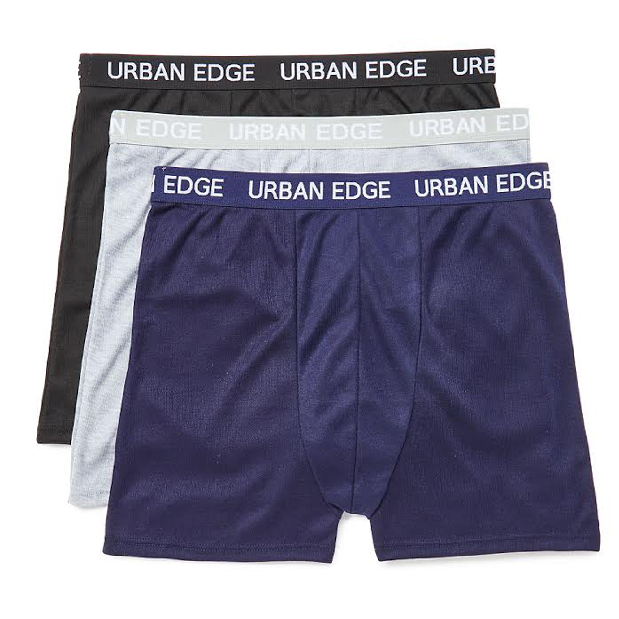 Men's Solid Colored URBAN Edge Boxer Briefs - Sizes Small-XL - 3 Pack