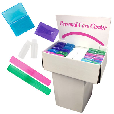 Travel Display 225 Pcs W/100 Toothbrush Holders/75 2oz Bottle & 50 SOAP Boxes In Dump Display