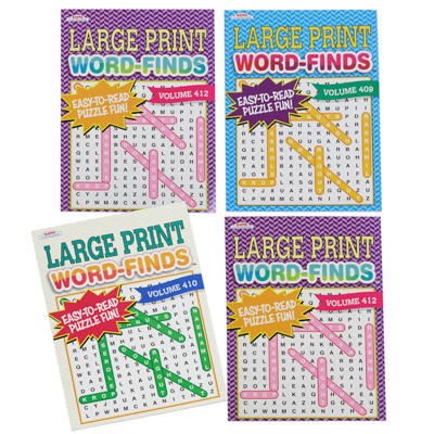 Word FINd Book Lrg PrINt 4 Asst IN 120pc Floor Disp #842 MADE IN USA Ppd $4.95