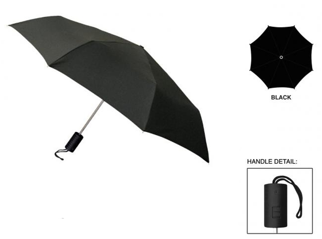 WeatherZone 42'' Black Automatic Folding UMBRELLAs