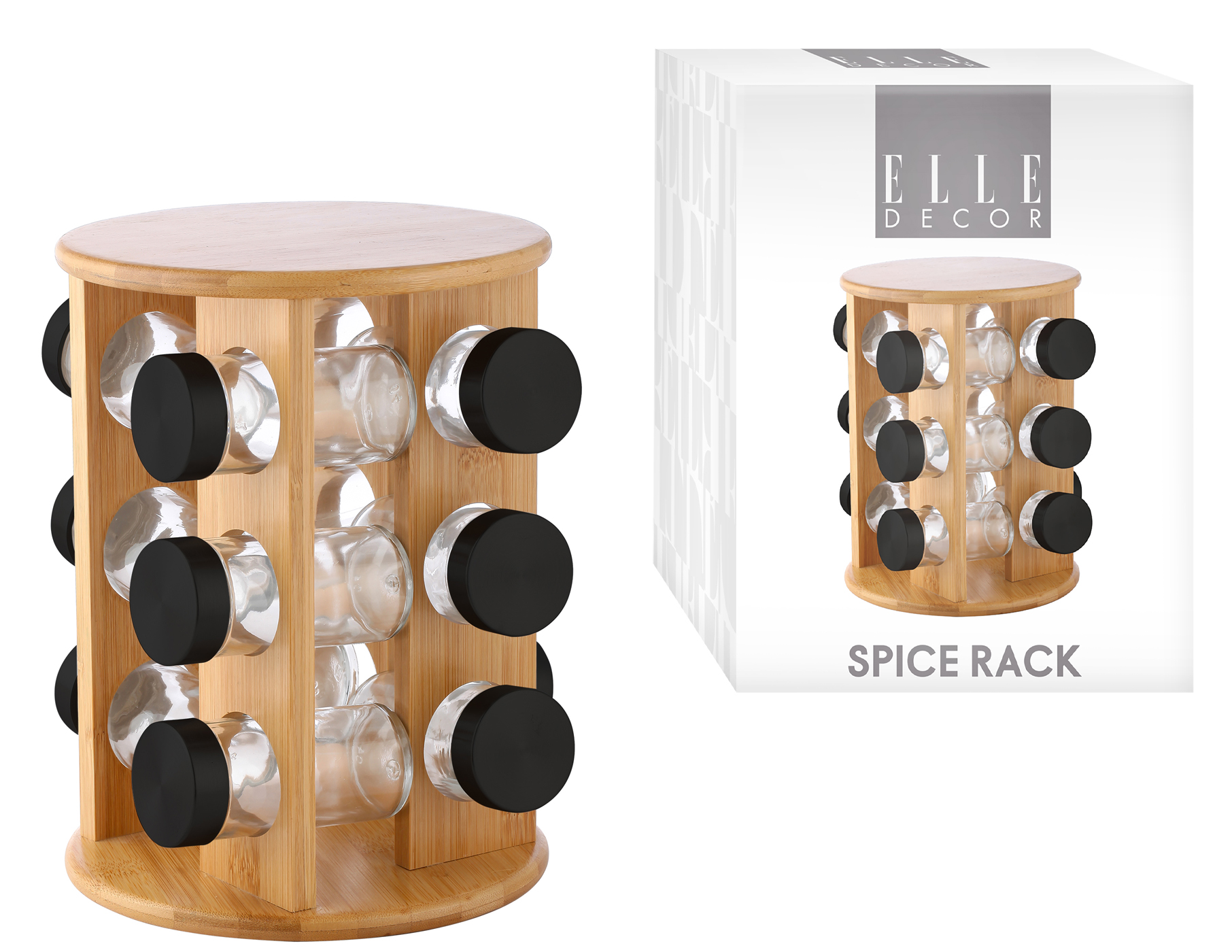 Wooden spice rack online rotating