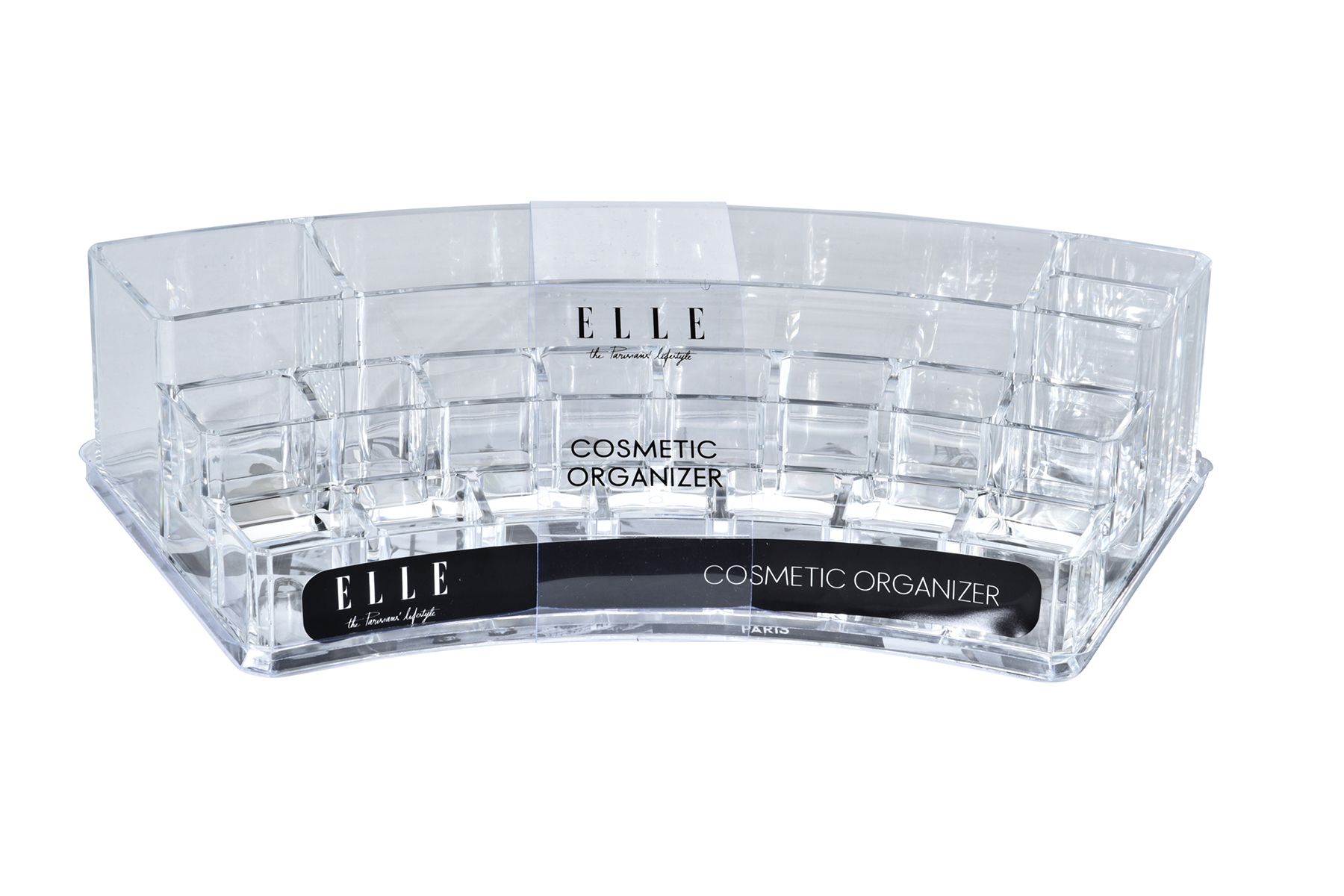 ELLE The Parisians Lifestyle Collection Clear Acrylic Cosmetic Organizers