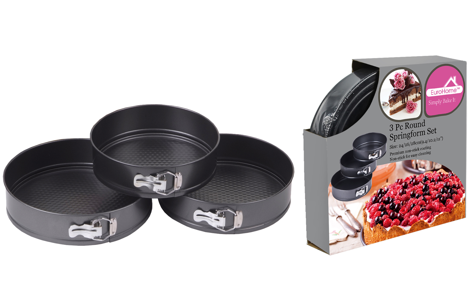 3 PC. Round Springform Cake Pan Sets