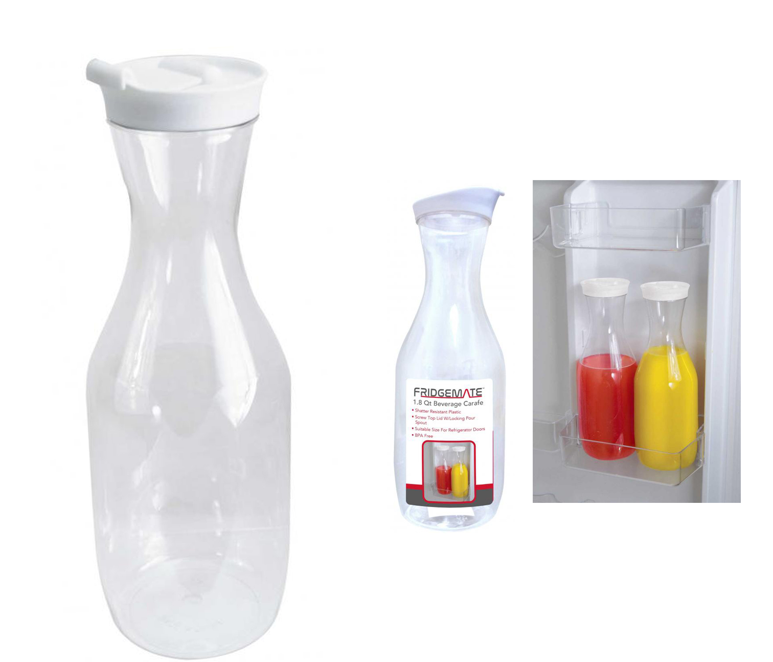 Fridgemate 1.8-Quart Beverage Serving Carafes w/ Lid