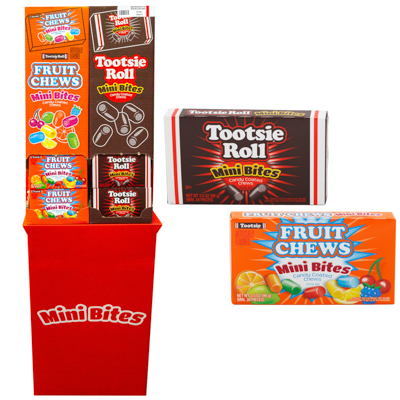 CANDY Mixed Mini Bites 3.5 Oz Tootsie Rolls & Fruit Chews Floor Display