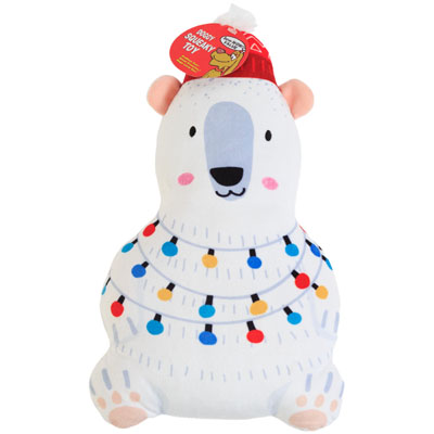 Christmas DOG Toy Plush Polar Bear Large In Pdq #p32737