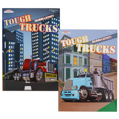 Color/activity BOOK Tough Truckin Pdq 2asst Ppd $4.95