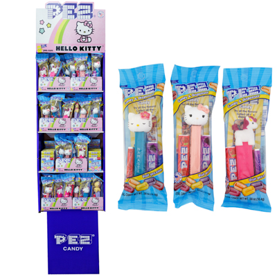 Pez HELLO KITTY Shipper 108 Pc 84 Dispensers 24 6pk Rolls