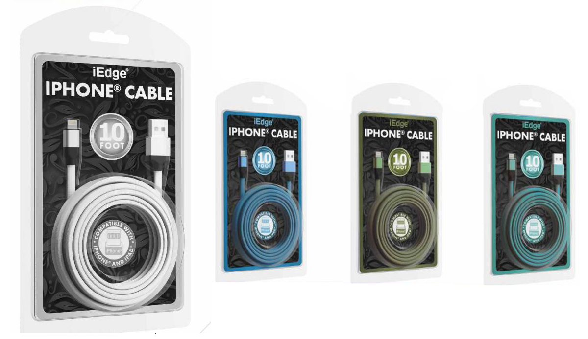 10-Ft. IPHONE Lightining Cables w/ Metallic Trim