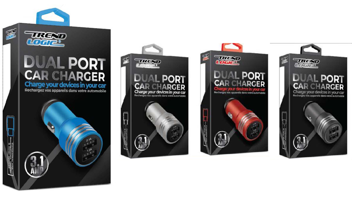 3.1 W METAL Car Chargers w/ Dual USB Adapter