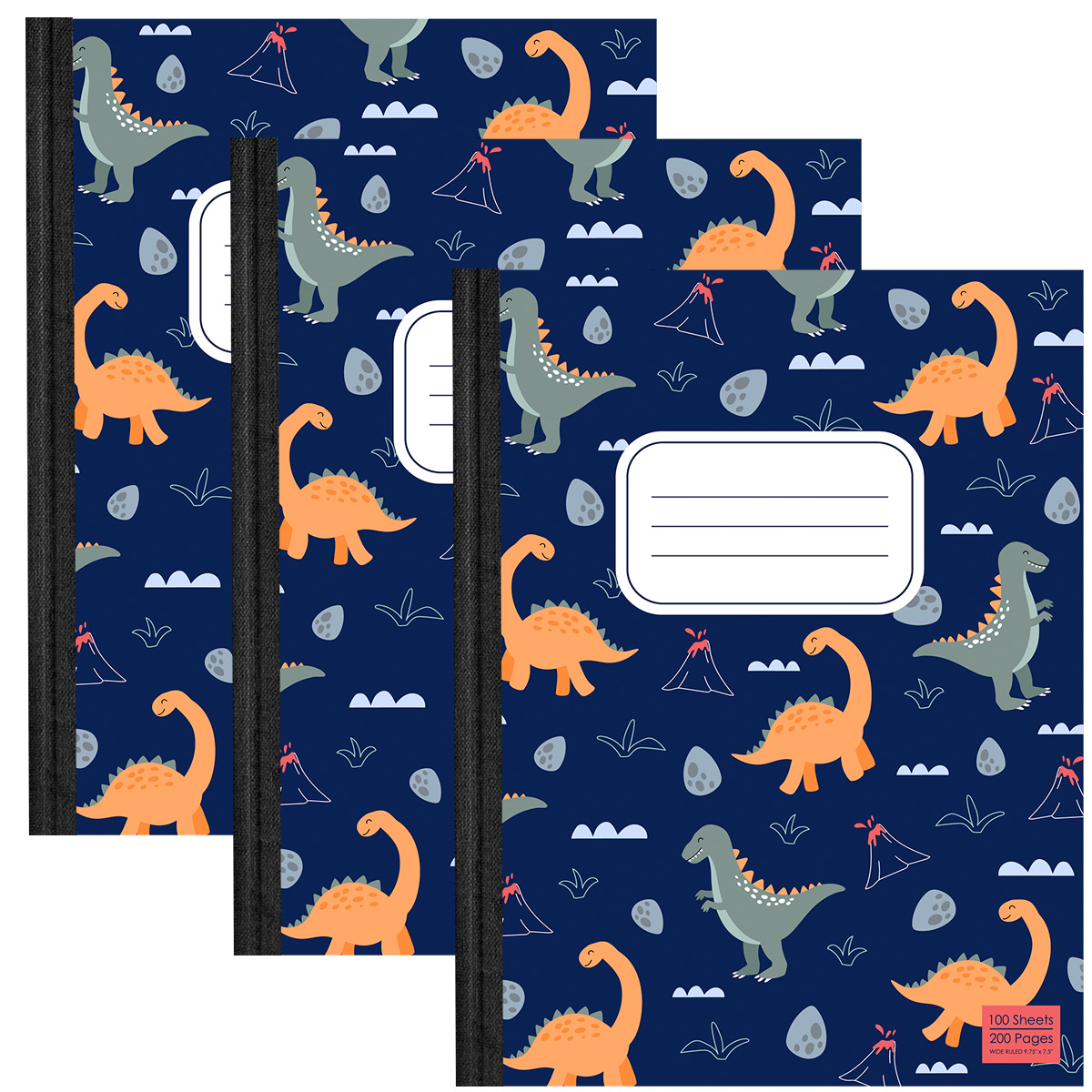 Wide Ruled Composition BOOKs w/ Dinosaur Print