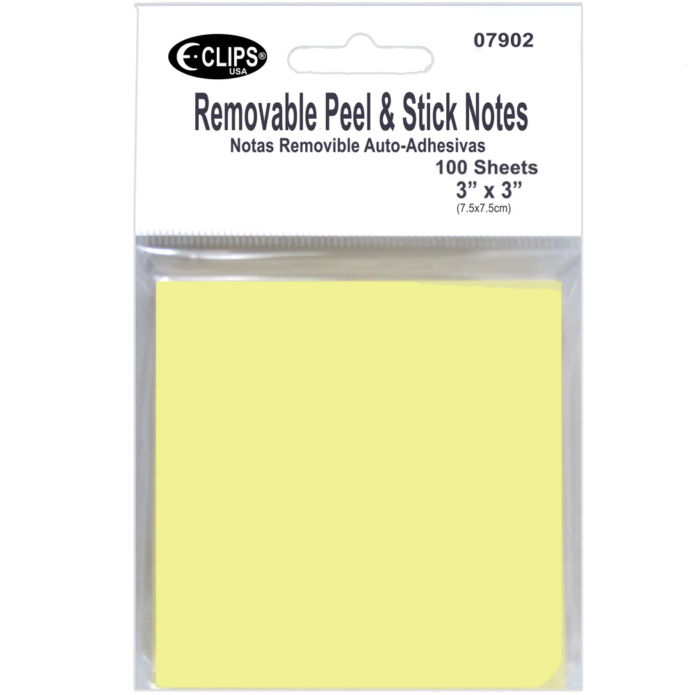 Peel & Stick Yellow Sticky Notes - 100-SHEET