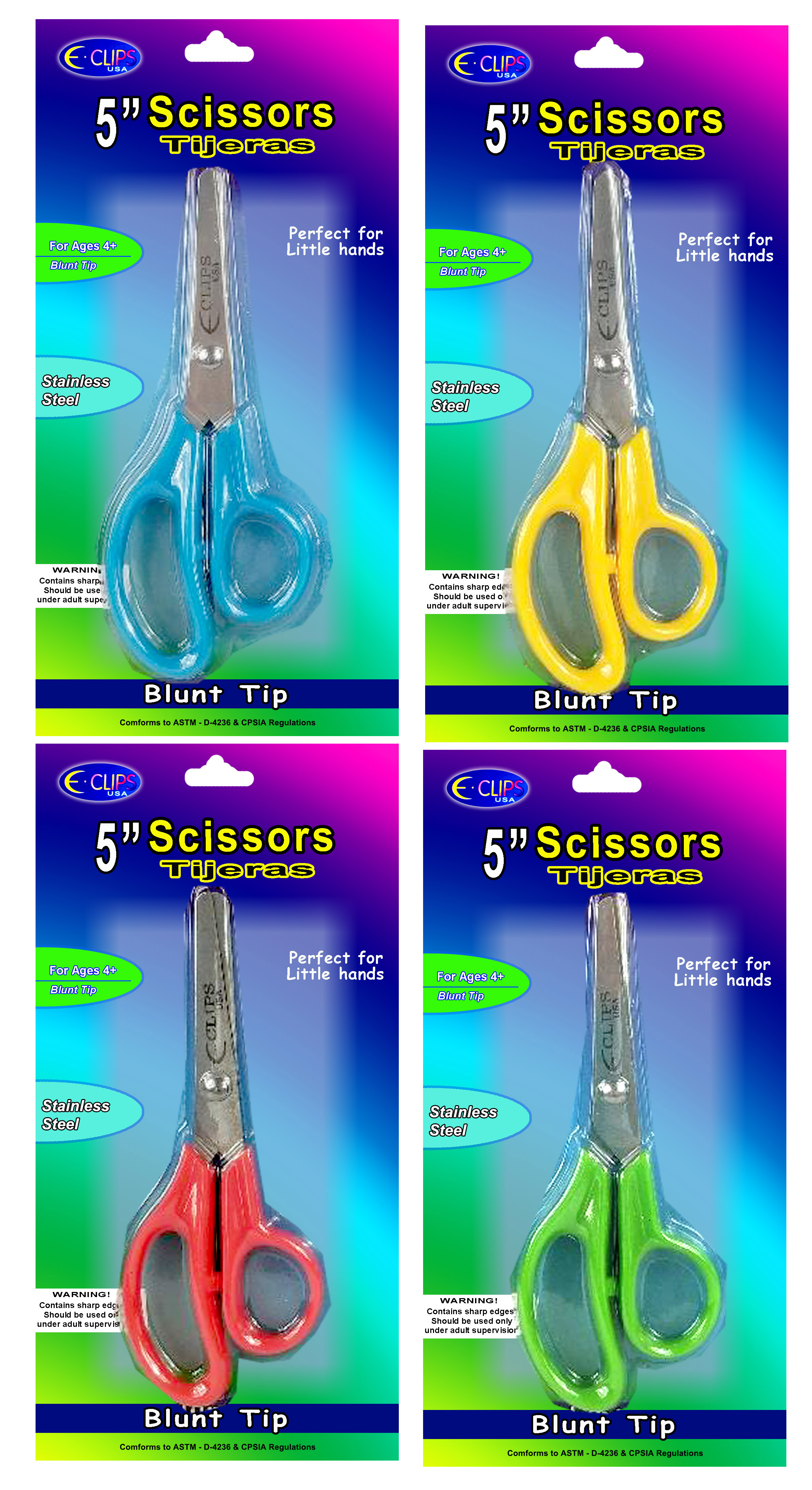 96 Pack Scissors 5 Inch Blunt Tip Kids Safety, Bulk Pack of Scissors  Perfect for
