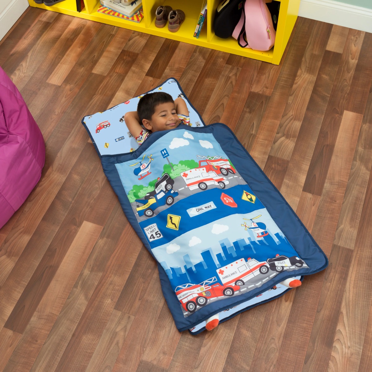 Fire Police Rescue Toddler Nap Mat w/ Pillow