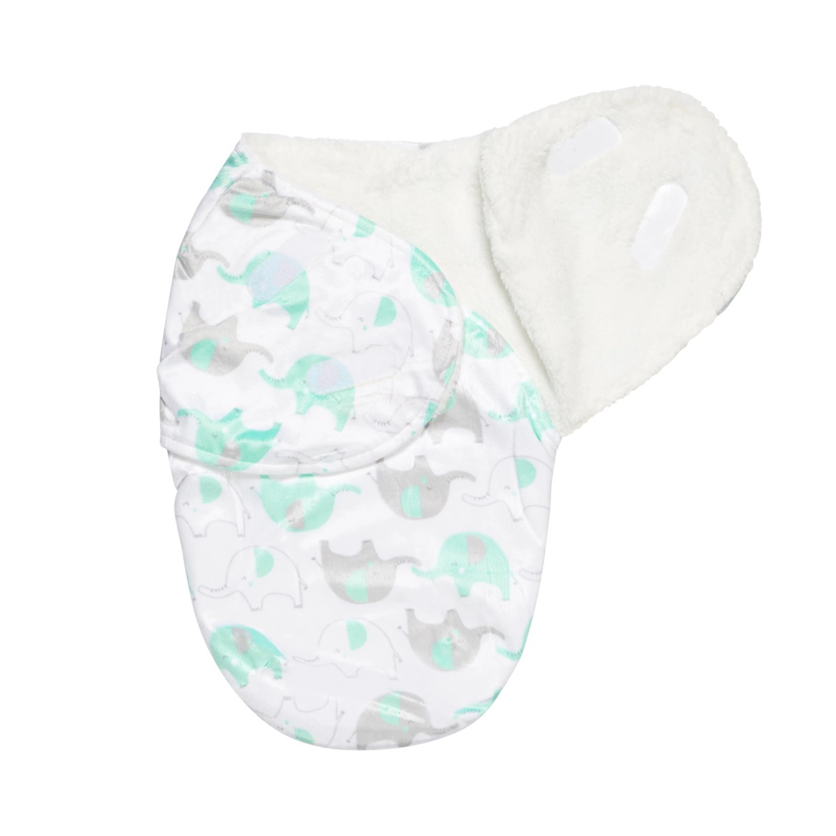 Printed Green Elephant Baby Swaddle