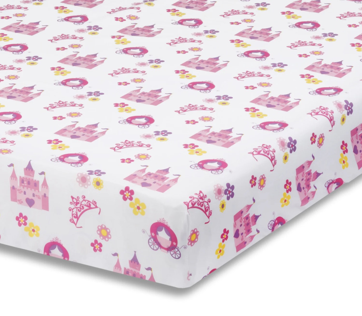 Fitted Crib Sheet - Princess Storyland Print