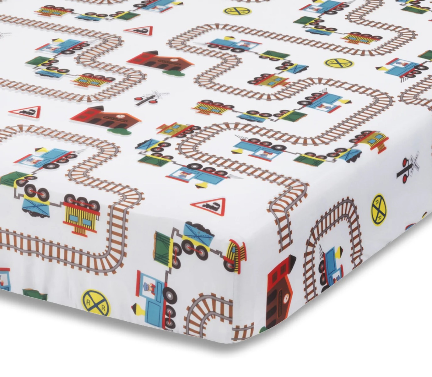 Fitted Crib SHEET - Choo Choo Train Print