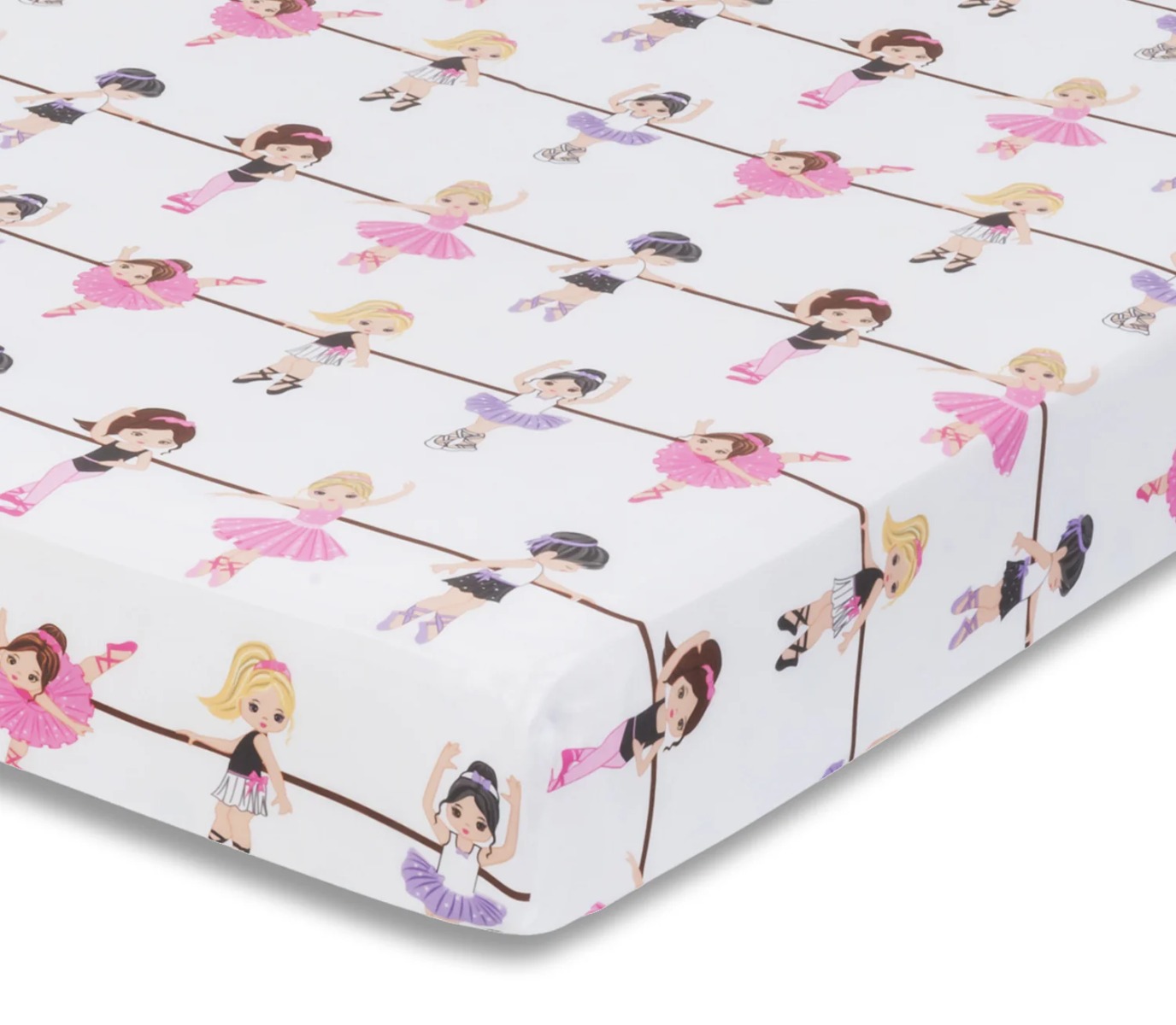 Fitted Crib Sheet - Born to Dance Ballerina Print