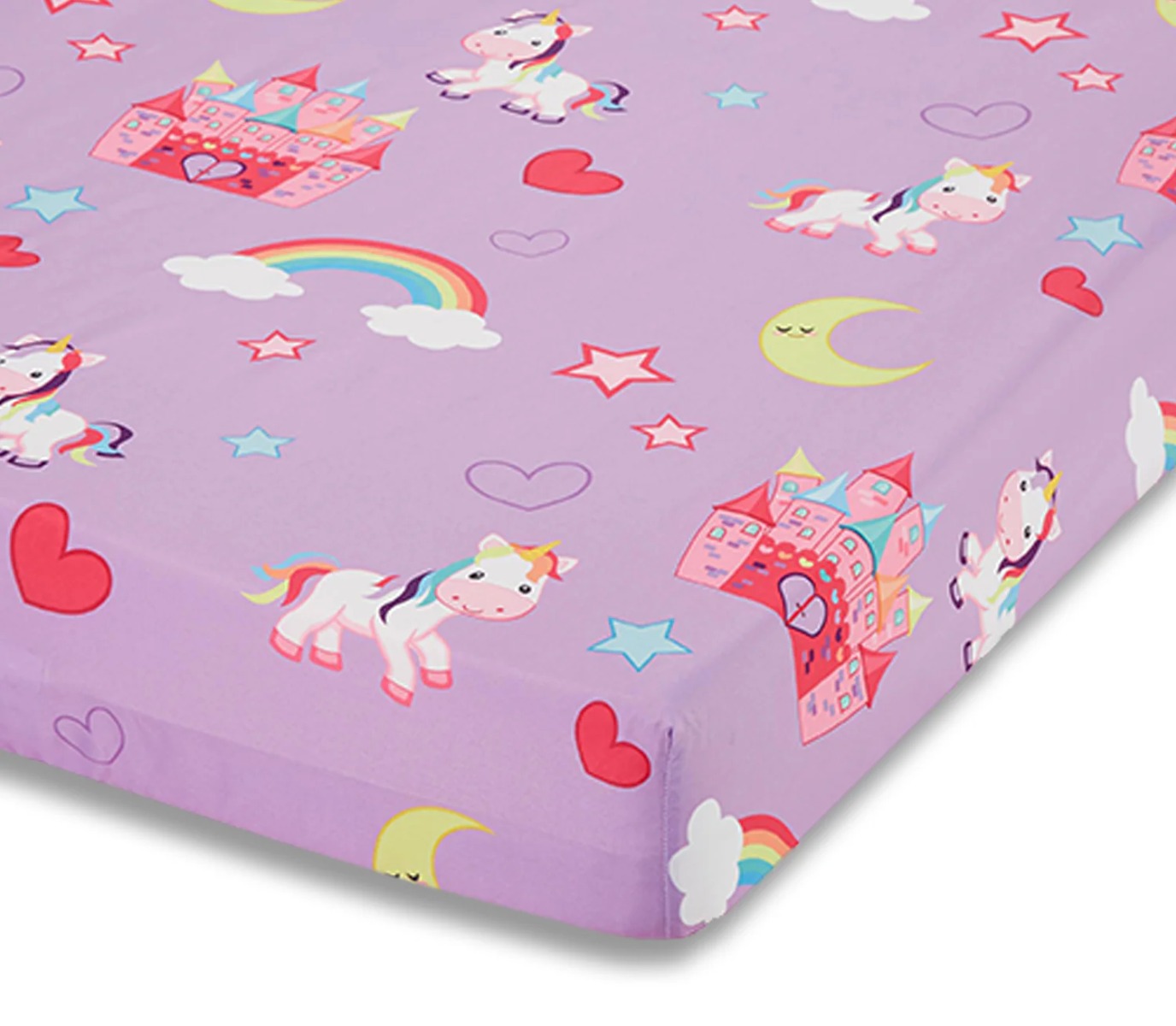 Girl's Fitted Crib SHEET - Unicorn Dreams Print