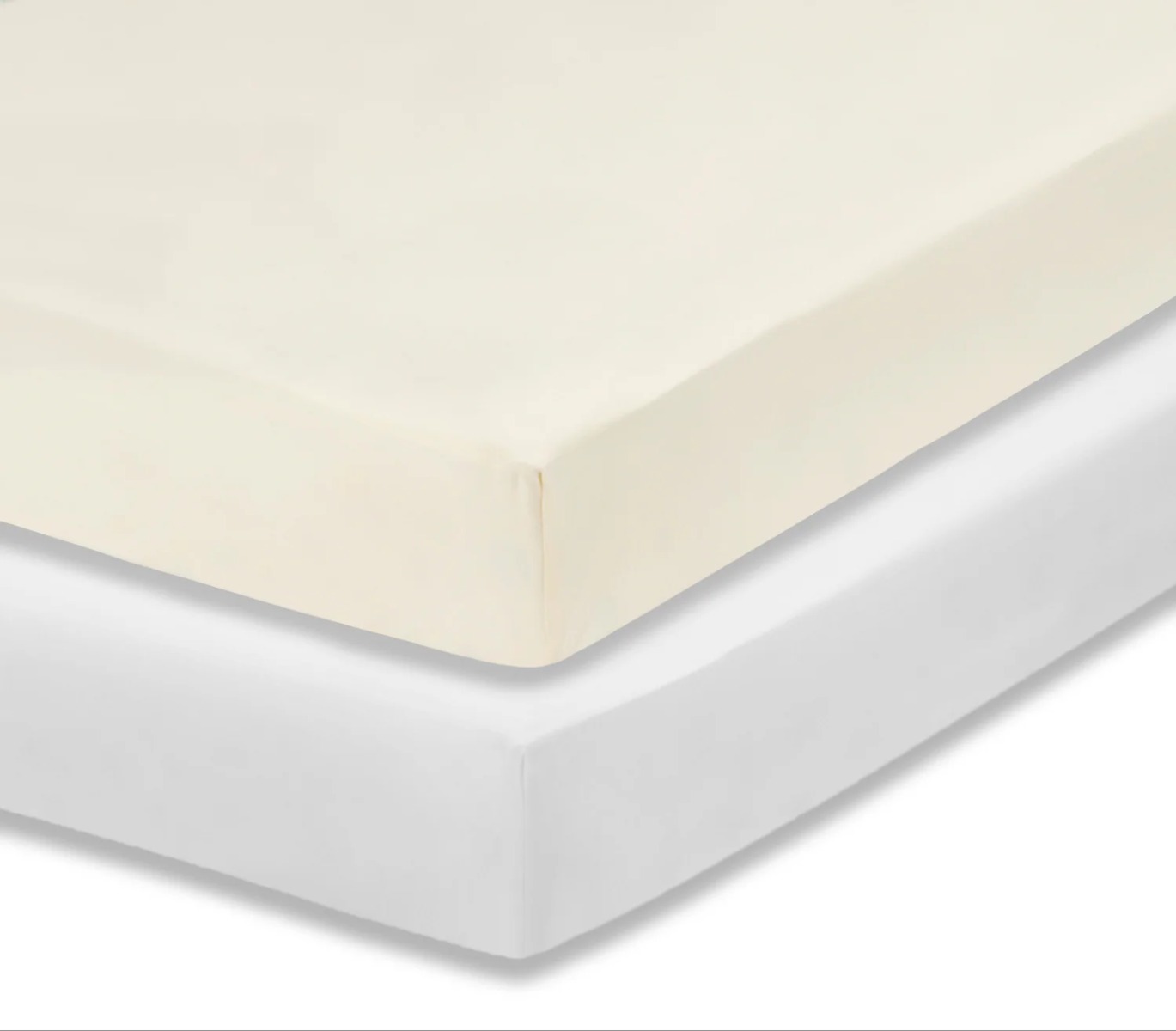 White & Beige Fitted Crib Sheets - 2-Pack