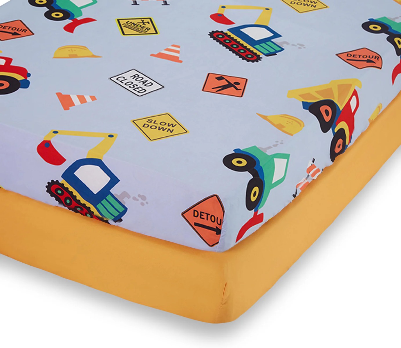 Construction Truck Printed Fitted Crib SHEET 2-Pack