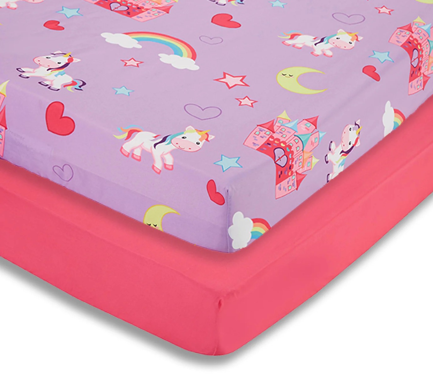 Unicorn Dreams Printed Fitted Crib Sheet - 2-Pack