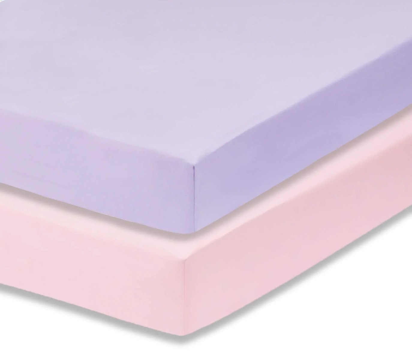 Premium Cotton Fitted Crib Sheets - Purple & Pink - 2-Pack